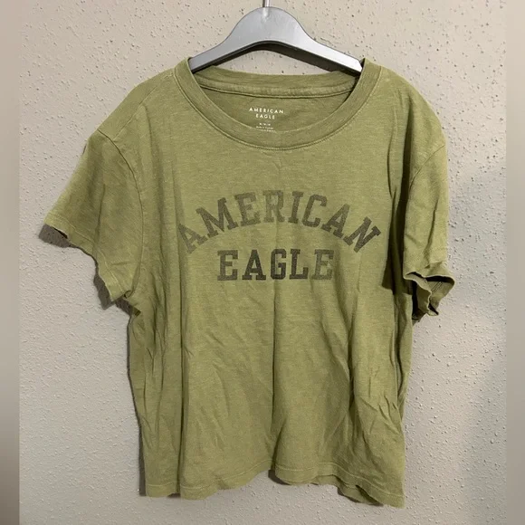 American Eagle Outfitters Khaki Graphic Tee. Size Medium. - Picture 1 of 4